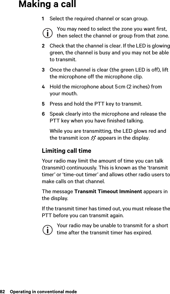 Page 82 of Tait TPDK5A Handheld Portable Transceiver User Manual TP9300 User        s Guide