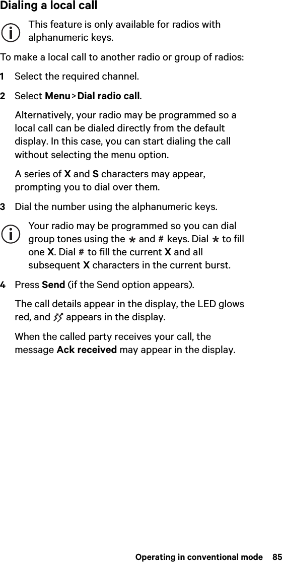 Page 85 of Tait TPDK5A Handheld Portable Transceiver User Manual TP9300 User        s Guide