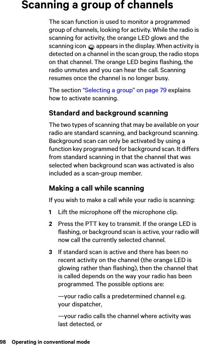 Page 98 of Tait TPDK5A Handheld Portable Transceiver User Manual TP9300 User        s Guide
