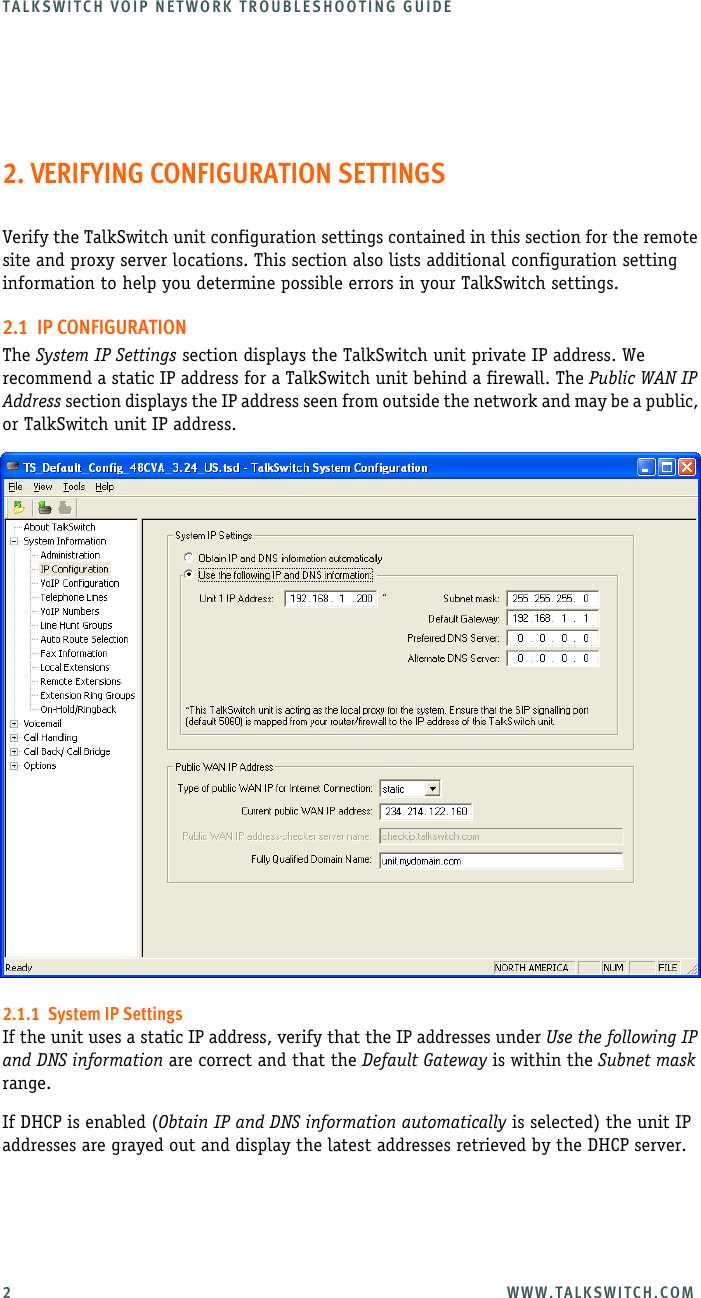 Page 6 of 12 - Talkswitch Talkswitch-Centrepoint-Technologies-Switch-3-24-Users-Manual- VoIP Network Troubleshooting Guide  Talkswitch-centrepoint-technologies-switch-3-24-users-manual