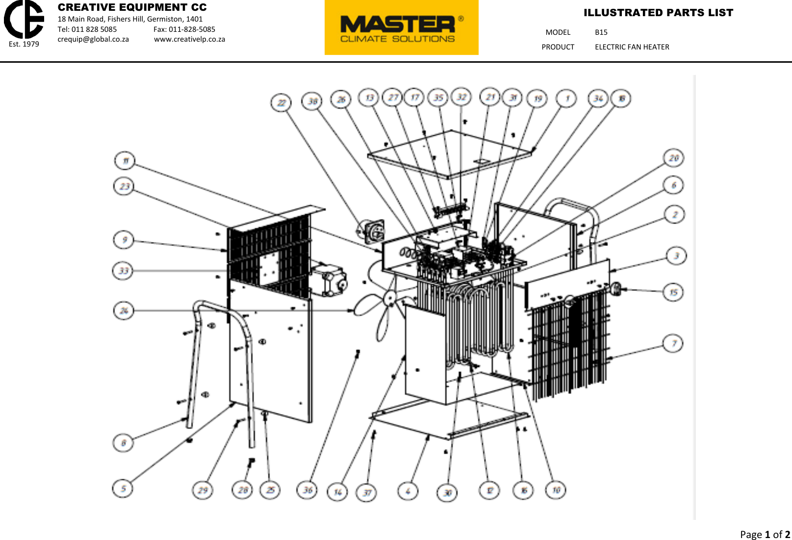 Page 1 of 2 - Talon-Tools Talon-Tools-B15-Parts-List B 15 - Master Illustrated Parts List