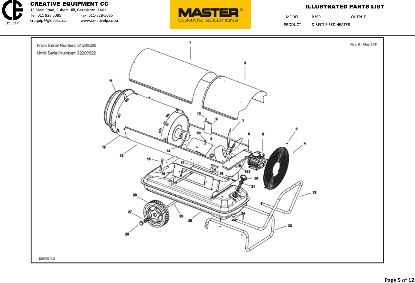 Page 5 of 12 - Talon-Tools Talon-Tools-B360-Parts-List B 360 - Master Illustrated Parts List