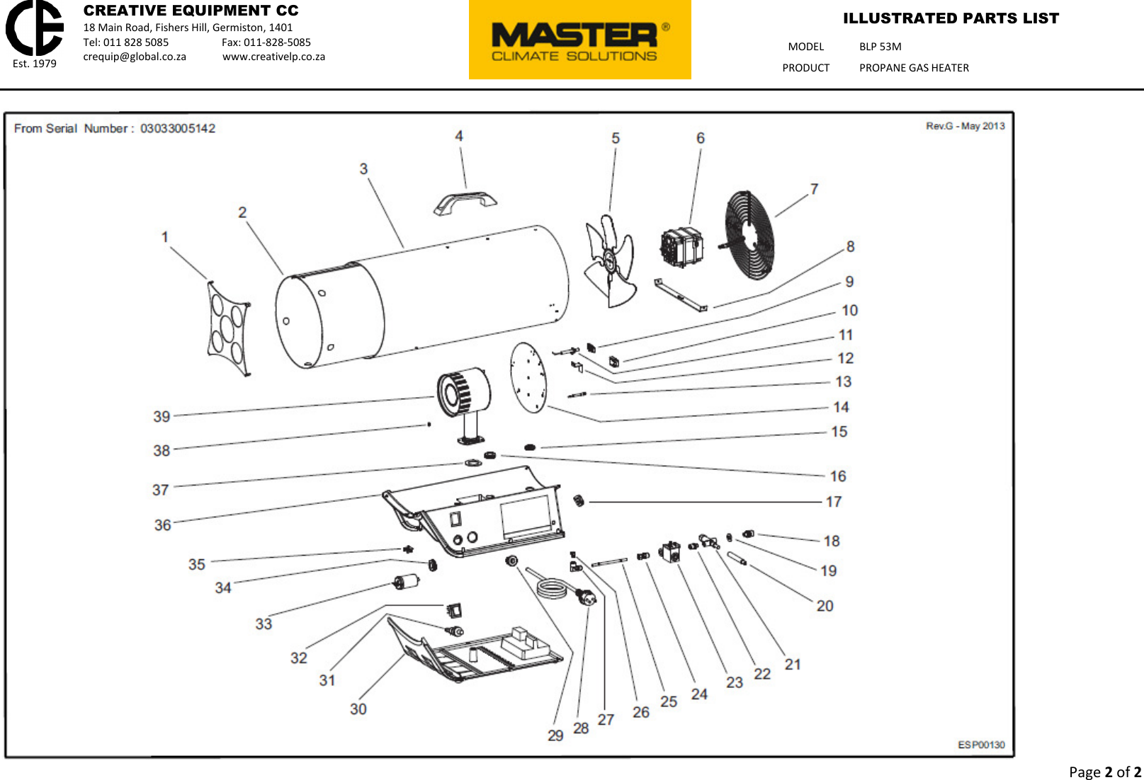 Page 2 of 2 - Talon-Tools Talon-Tools-Blp53M-Parts-List BLP 53M - Master Illustrated Parts List