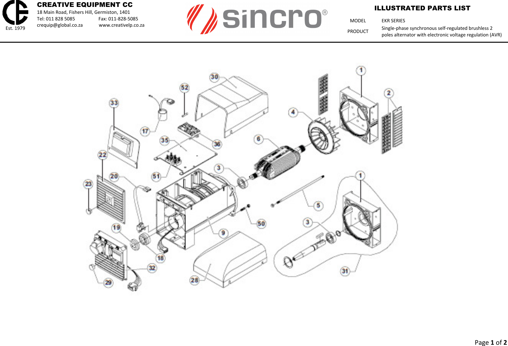 Page 1 of 2 - Talon-Tools Talon-Tools-Ekr8-2-Parts-List EKR Series - Master Illustrated Parts List