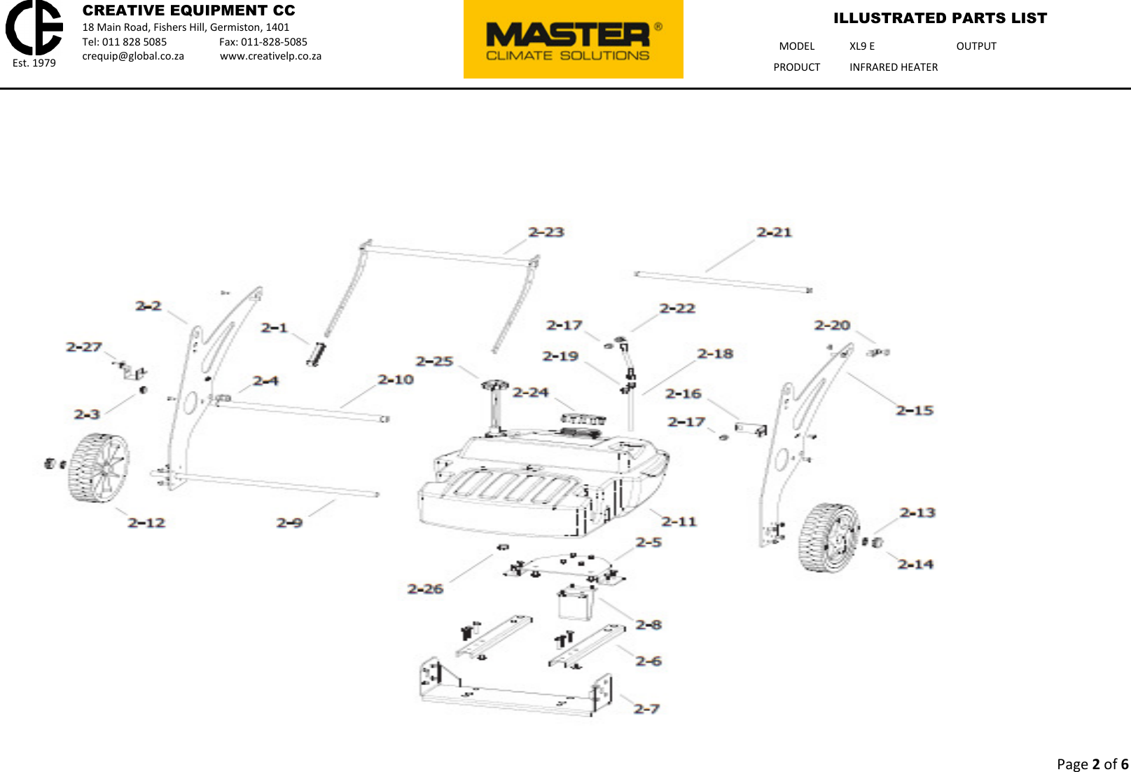 Page 2 of 6 - Talon-Tools Talon-Tools-Xl9E-Parts-List XL9 E - Master Illustrated Parts List