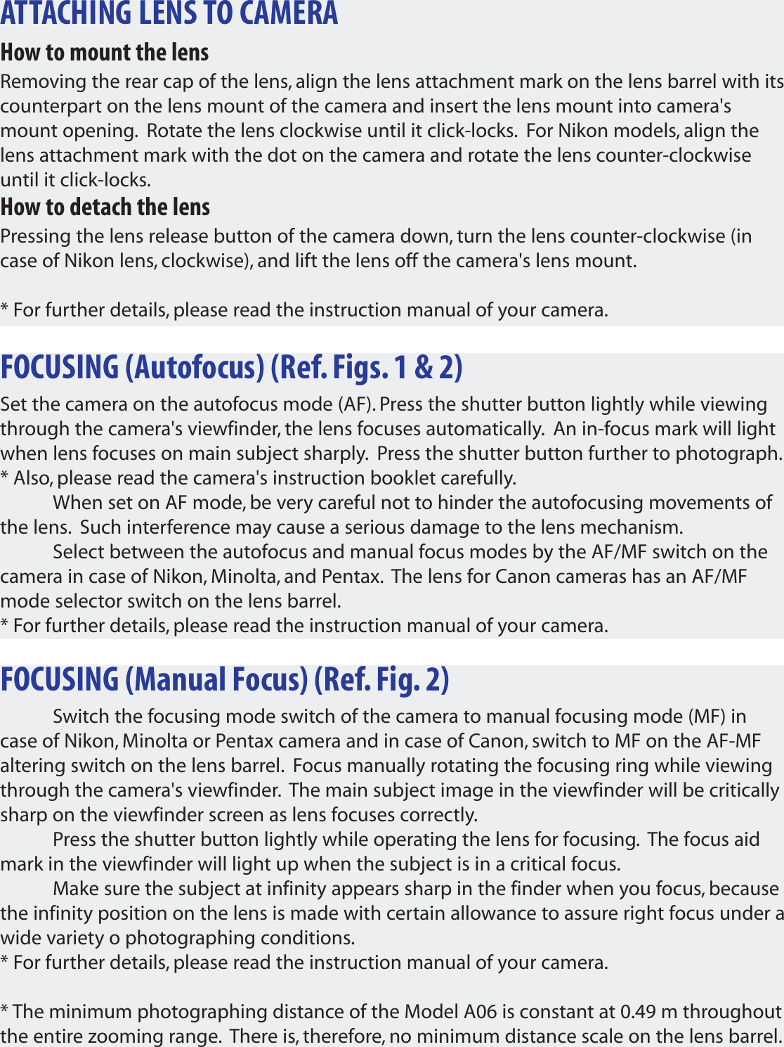 Page 4 of 8 - Tamron Tamron-28-300Mm-Zoom-Digital-Camera-Lens-Af061N700-Users-Manual- A06  Tamron-28-300mm-zoom-digital-camera-lens-af061n700-users-manual