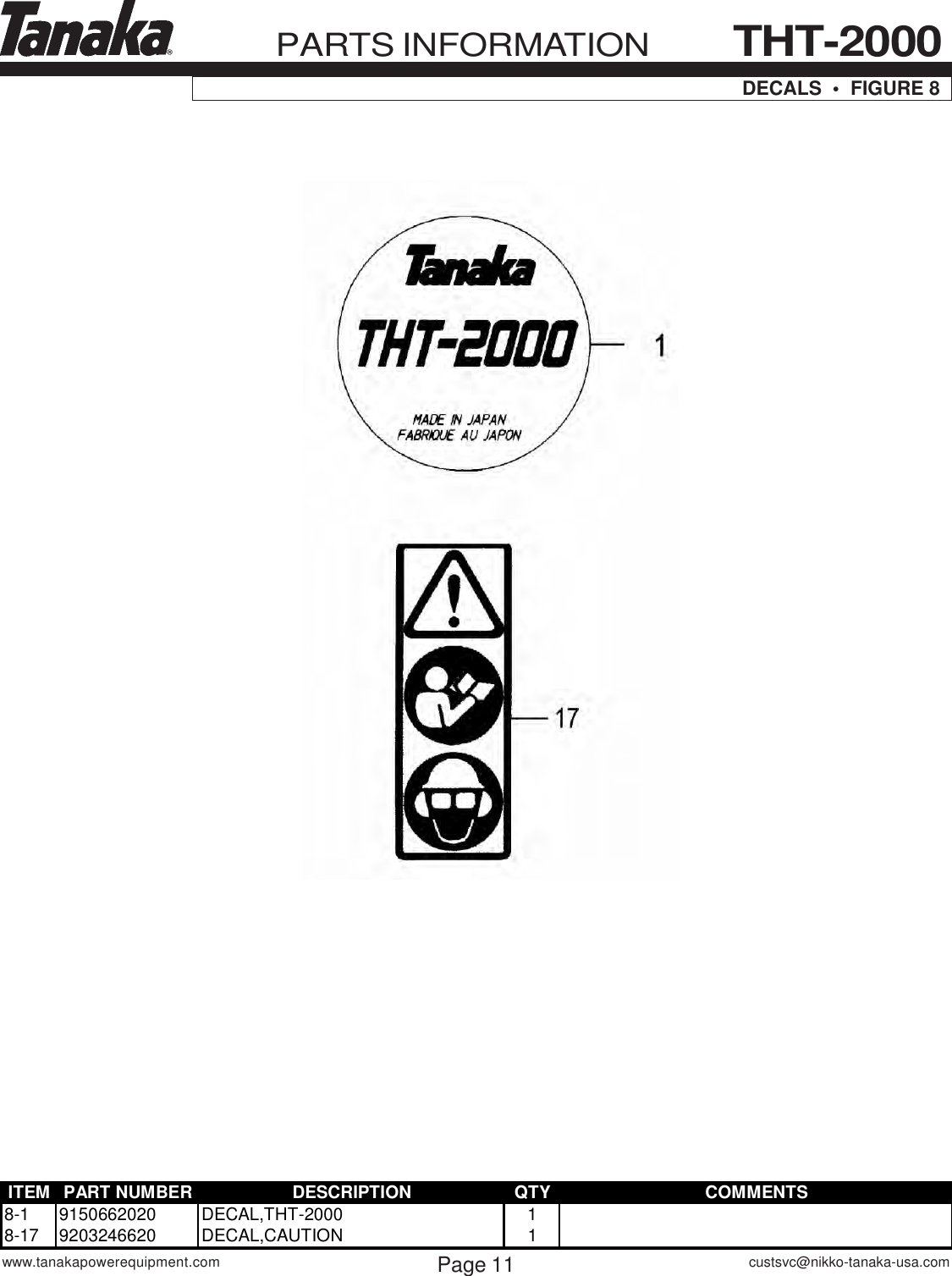Page 12 of 12 - Tanaka Tanaka-Tht-2000-Users-Manual-  Tanaka-tht-2000-users-manual