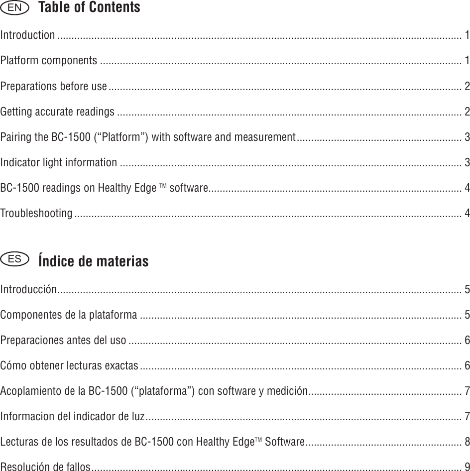 Page 2 of 12 - Tanita Tanita-Bc-1500-Owner-S-Manual