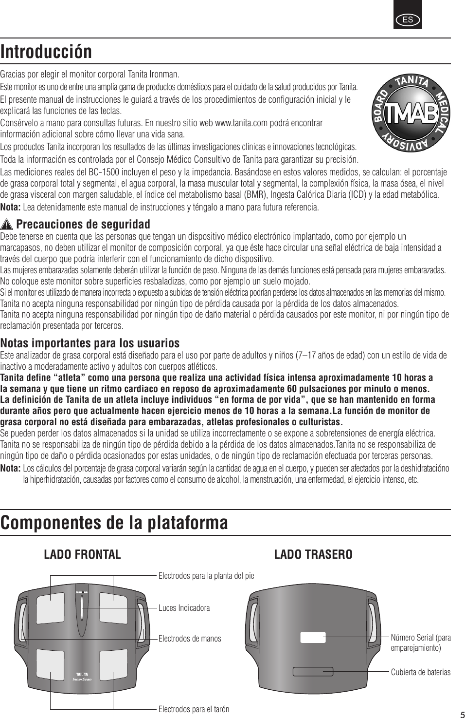 Page 7 of 12 - Tanita Tanita-Bc-1500-Owner-S-Manual