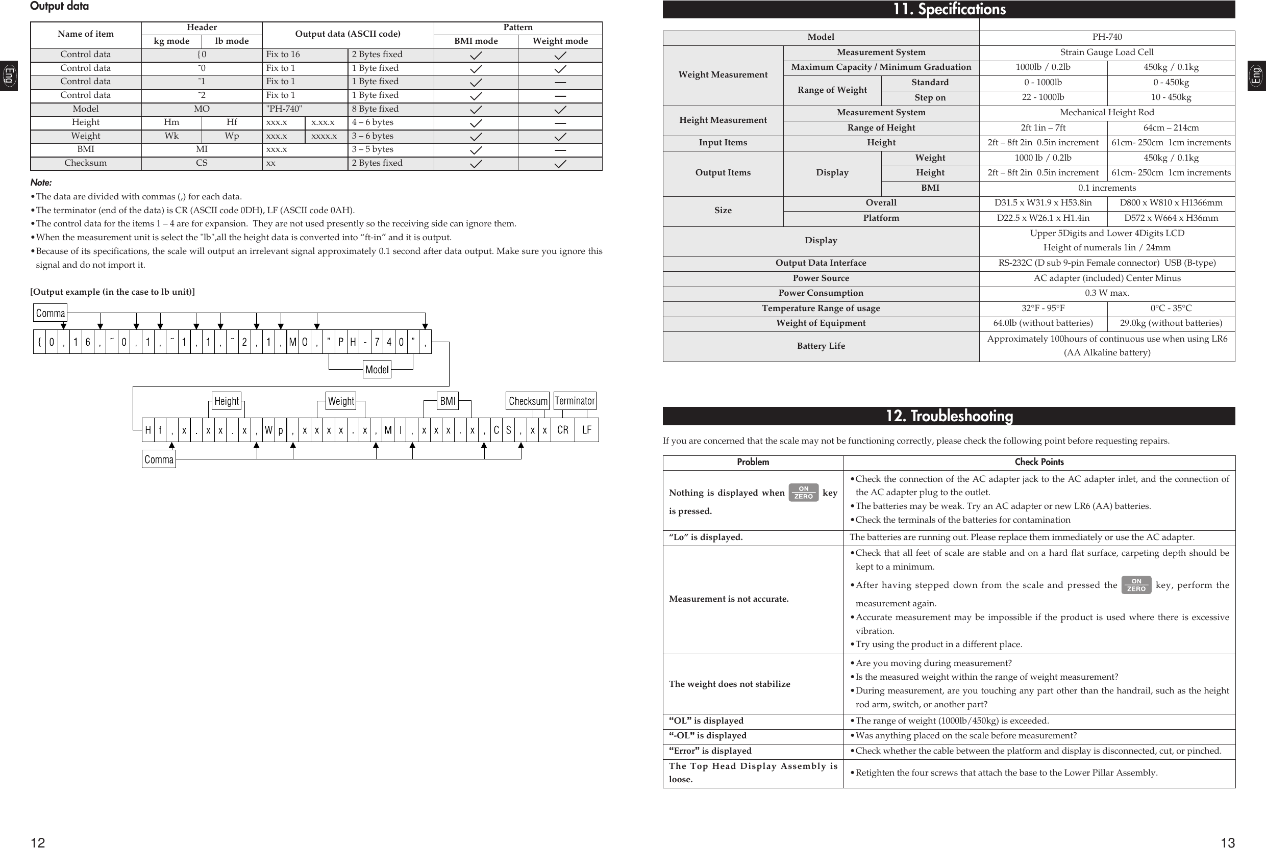 Page 7 of 8 - Tanita Tanita-Ph-740-Owner-S-Manual PH740_01GB0311Fin