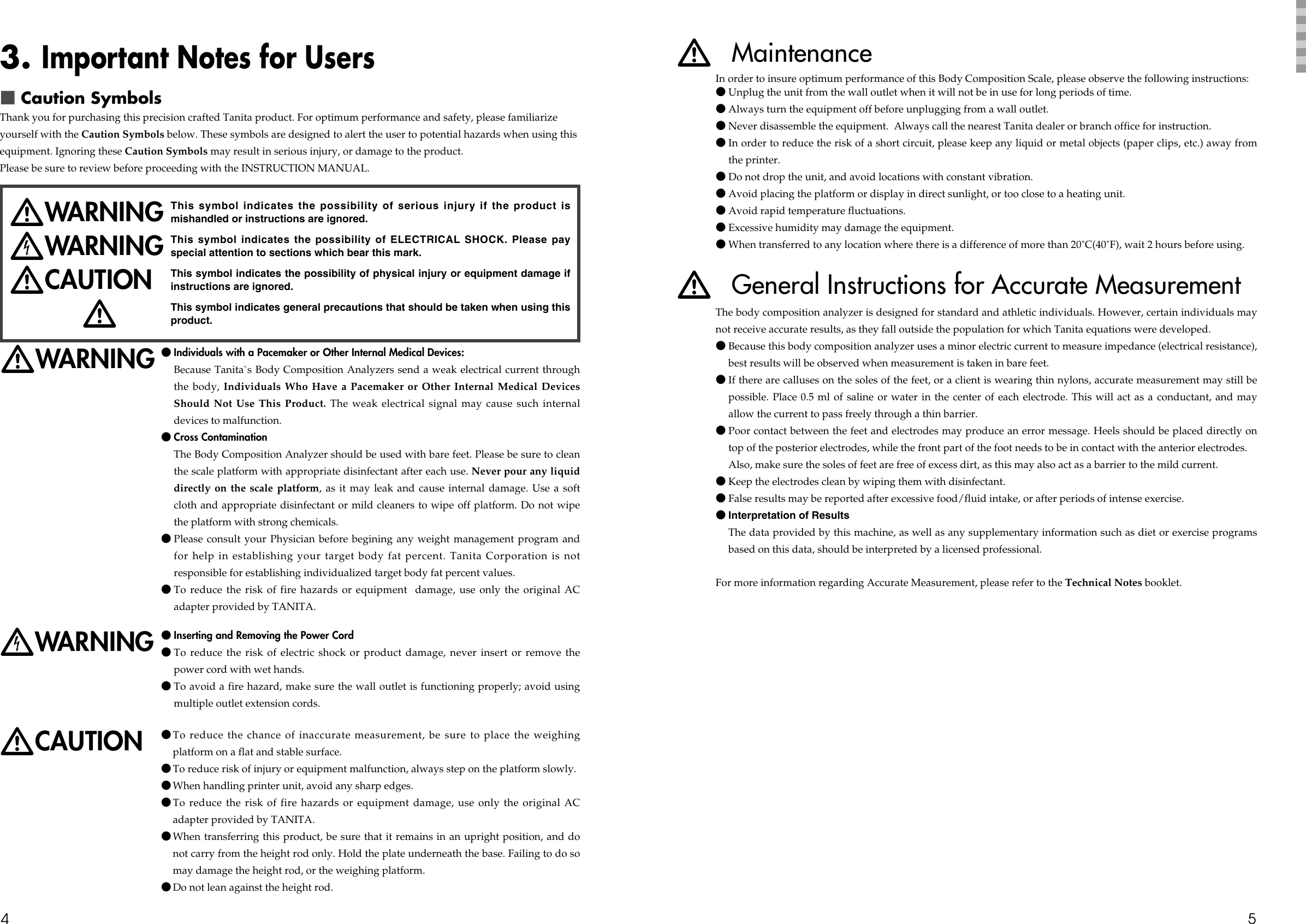 Page 3 of 12 - Tanita Tanita-Tbf-215Gs-Owner-S-Manual TBF-215