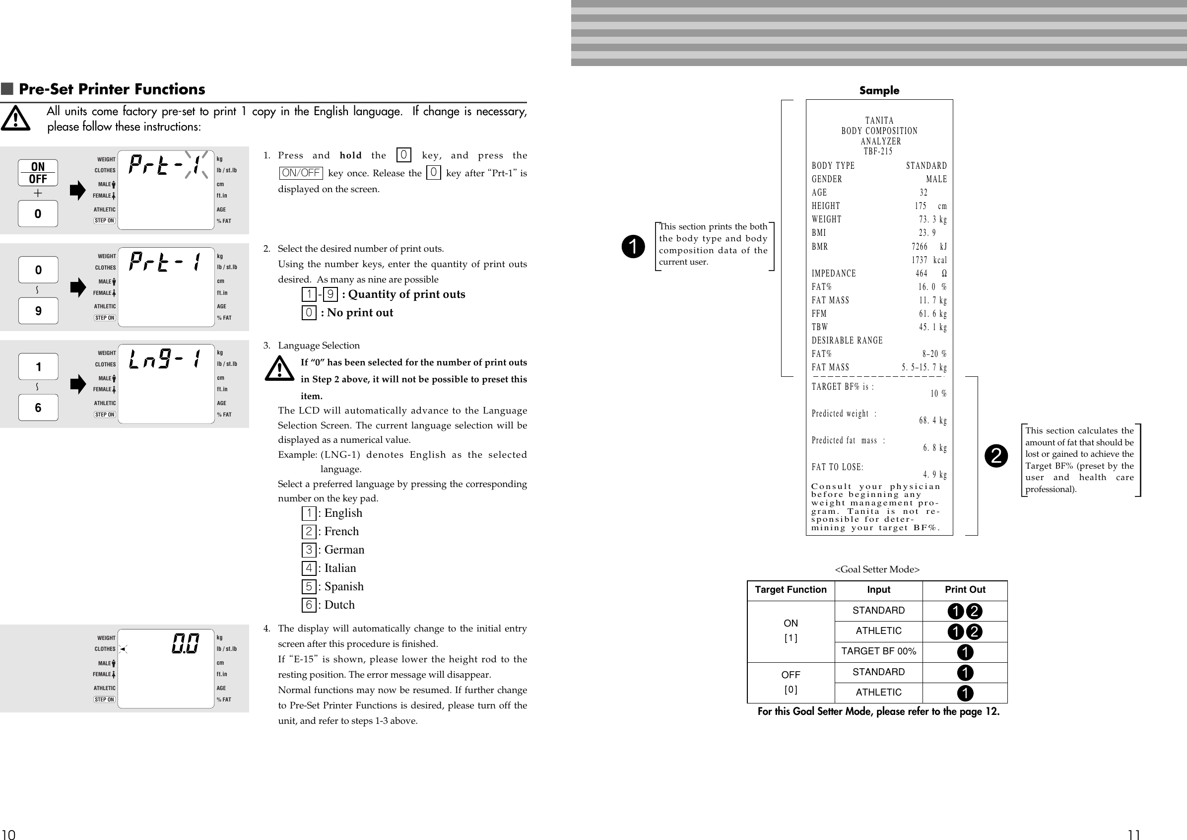 Page 6 of 12 - Tanita Tanita-Tbf-215Gs-Owner-S-Manual TBF-215