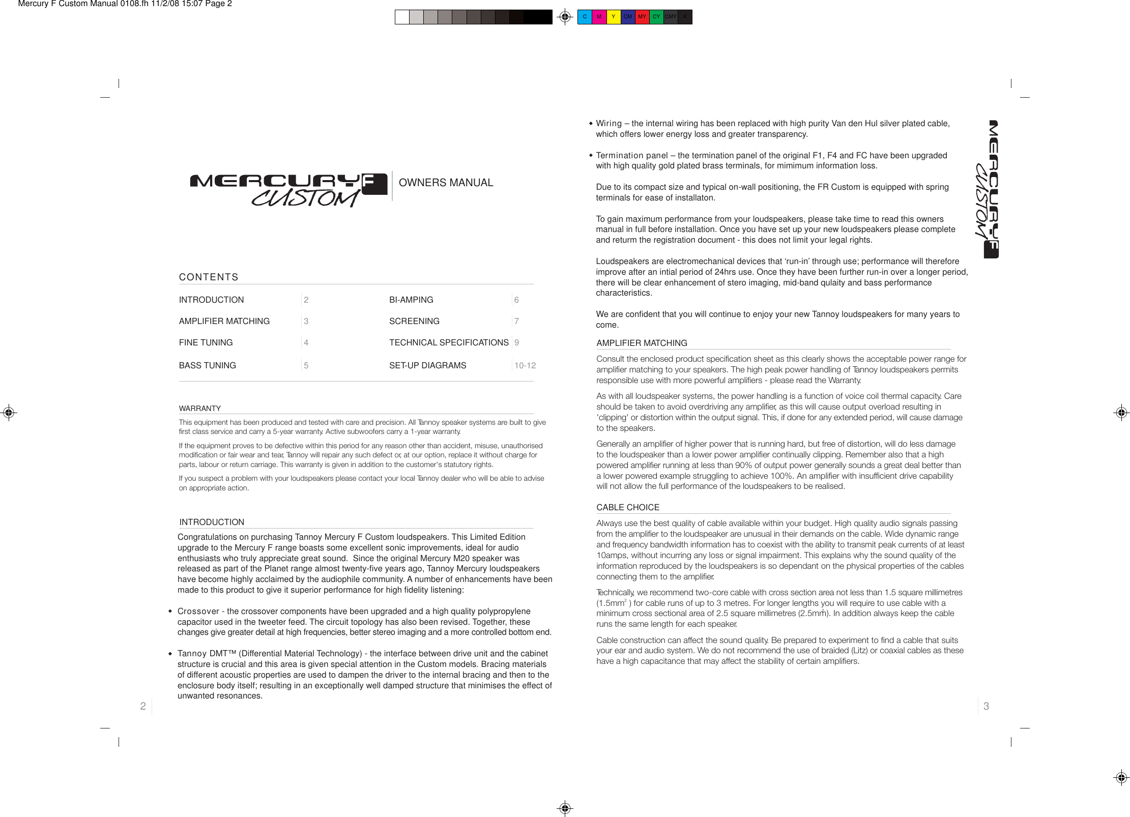 Page 2 of 9 - Tannoy Mercury F Custom User Manual  To The 75ee08a1-eb0e-4e90-91e4-aa62a83cd88e