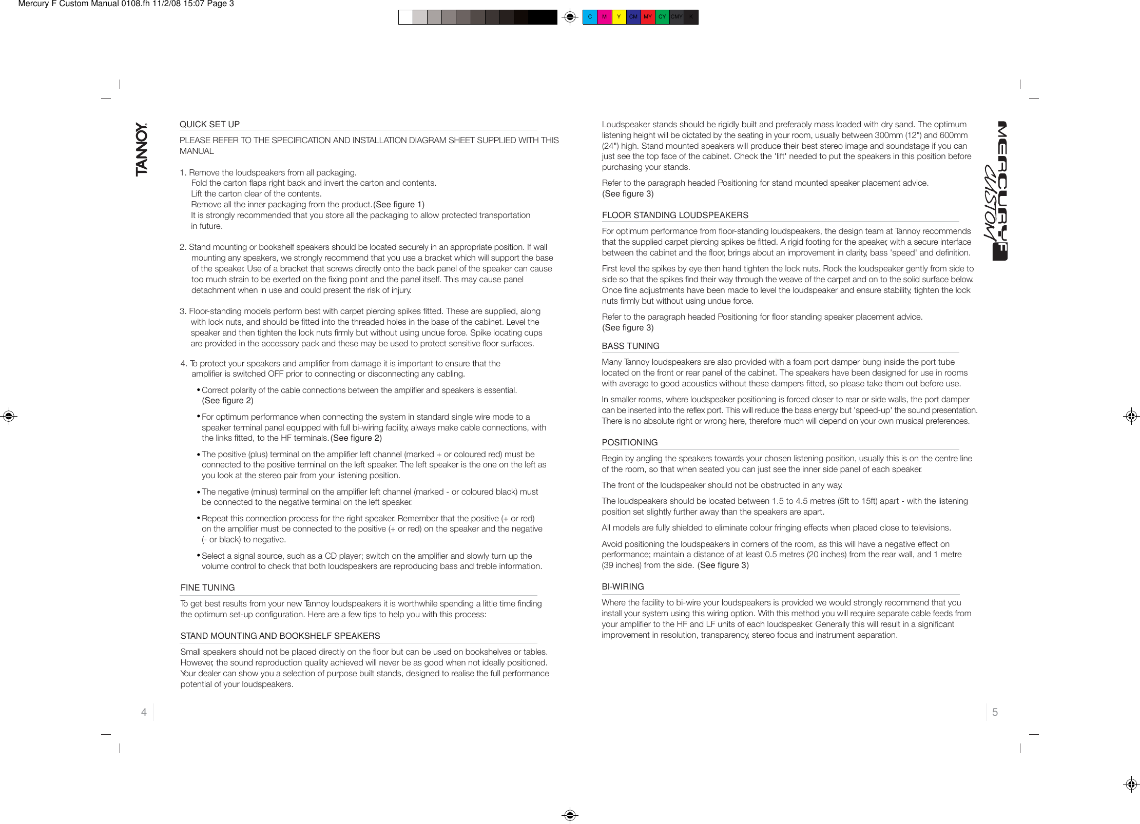 Page 3 of 9 - Tannoy Mercury F Custom User Manual  To The 75ee08a1-eb0e-4e90-91e4-aa62a83cd88e