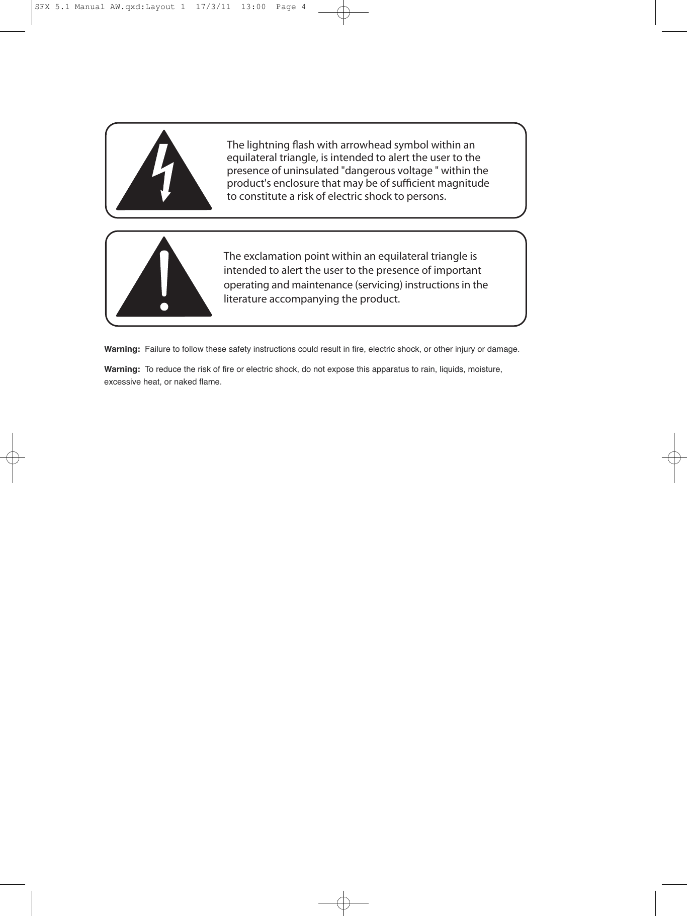 Page 4 of 8 - Tannoy SFX 5.1 User Manual  To The 03dcb0b7-c93b-43fa-8170-a5bb94229185