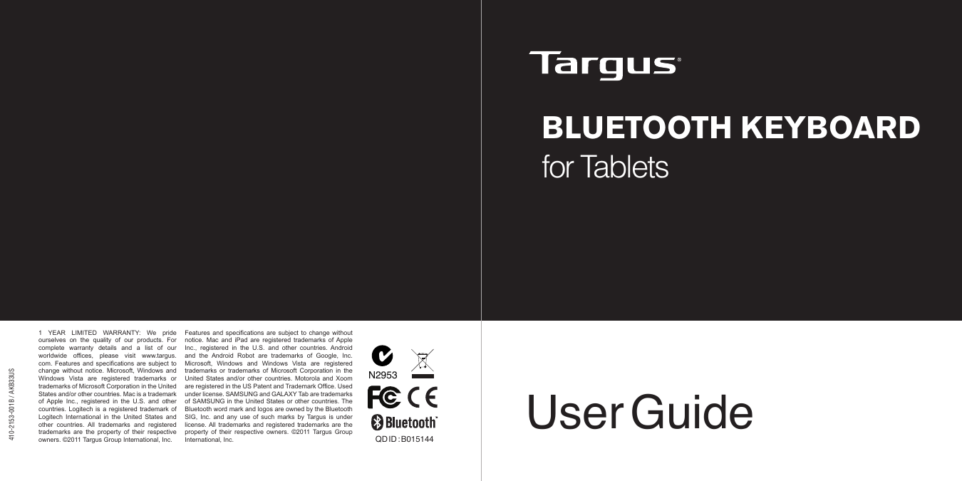 Page 2 of 7 - Targus N2953 User Manual  To The 6ea5fdbc-494d-452d-85a7-eed95616c202