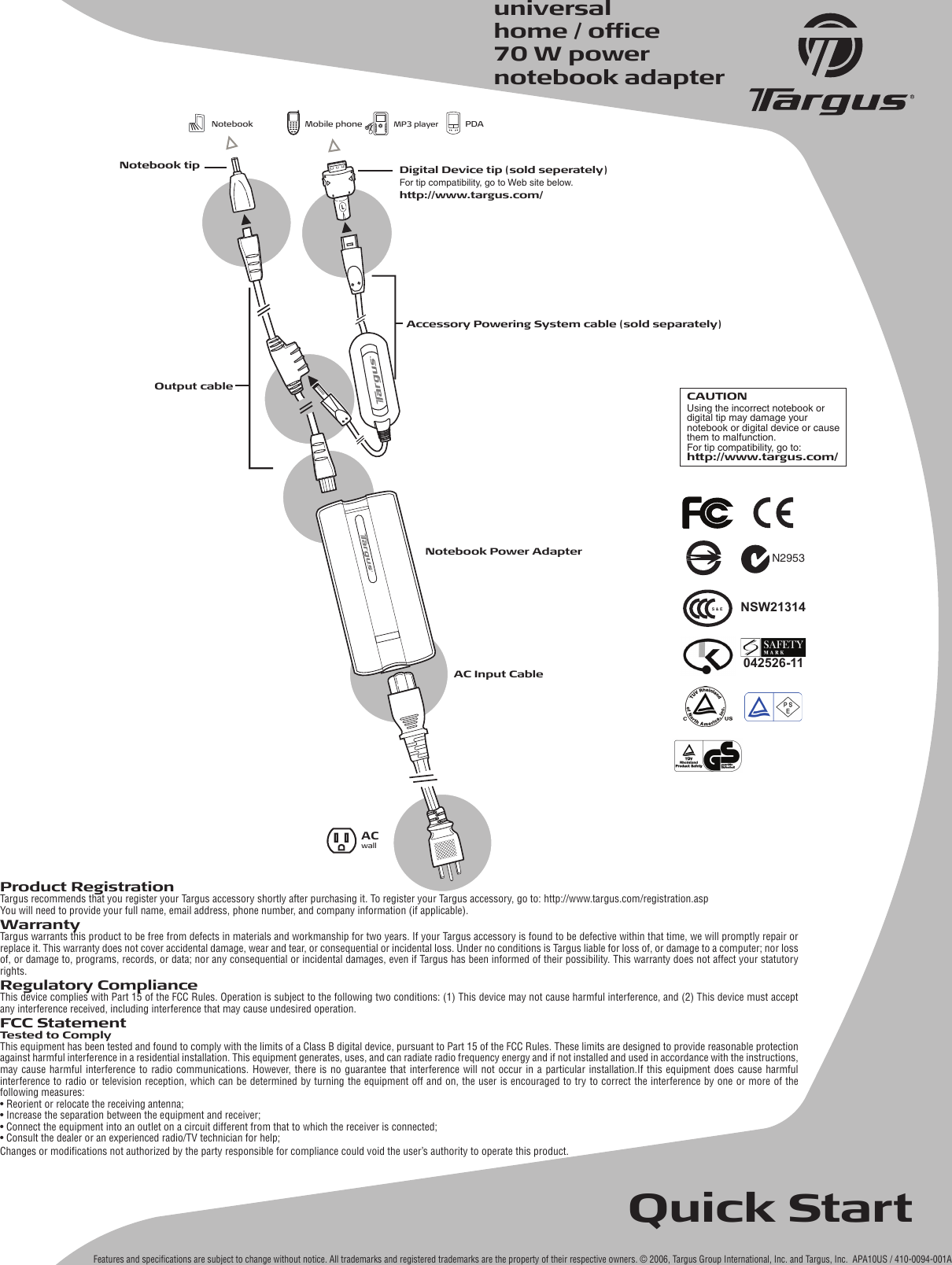 Page 1 of 1 - Targus Targus-Apa10Us-Users-Manual- NewTargusQS  Targus-apa10us-users-manual