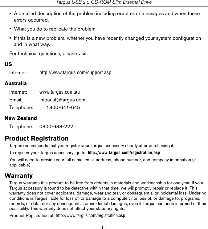 Page 11 of 12 - Targus Targus-Pacd010-400-0137-001B-Users-Manual- PACD010U  Targus-pacd010-400-0137-001b-users-manual