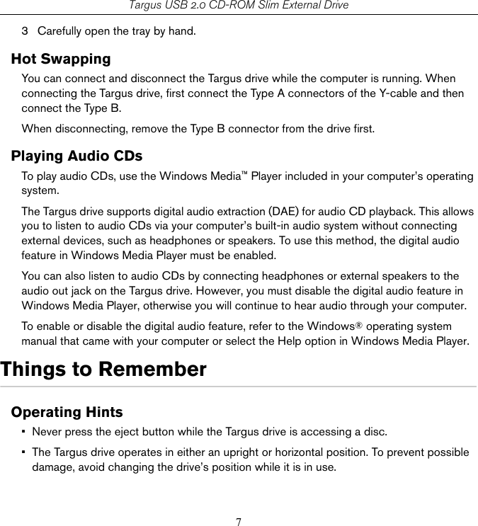 Page 7 of 12 - Targus Targus-Pacd010-400-0137-001B-Users-Manual- PACD010U  Targus-pacd010-400-0137-001b-users-manual