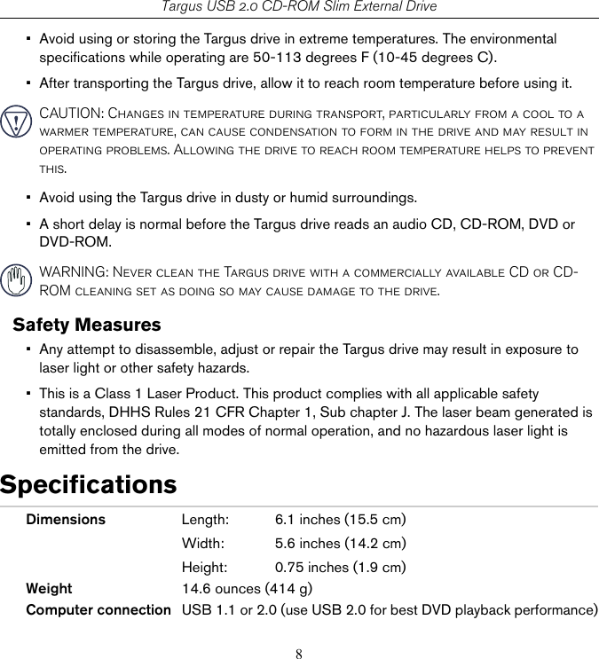 Page 8 of 12 - Targus Targus-Pacd010-400-0137-001B-Users-Manual- PACD010U  Targus-pacd010-400-0137-001b-users-manual