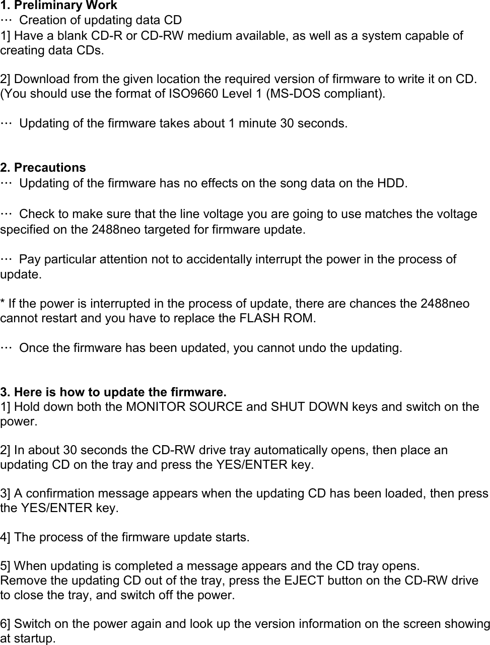 Page 1 of 1 - Tascam  2488neo Firmware Update Instructions