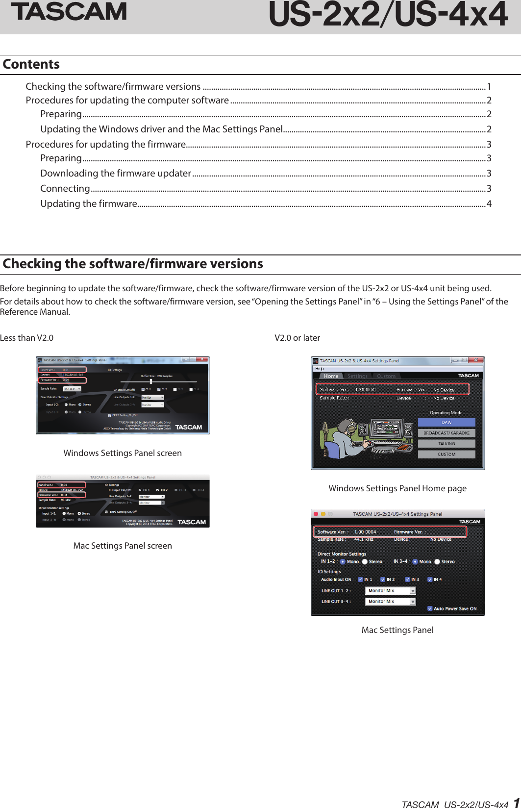 Page 1 of 5 - Tascam E Us-2x2 4x4 Fw-update Va