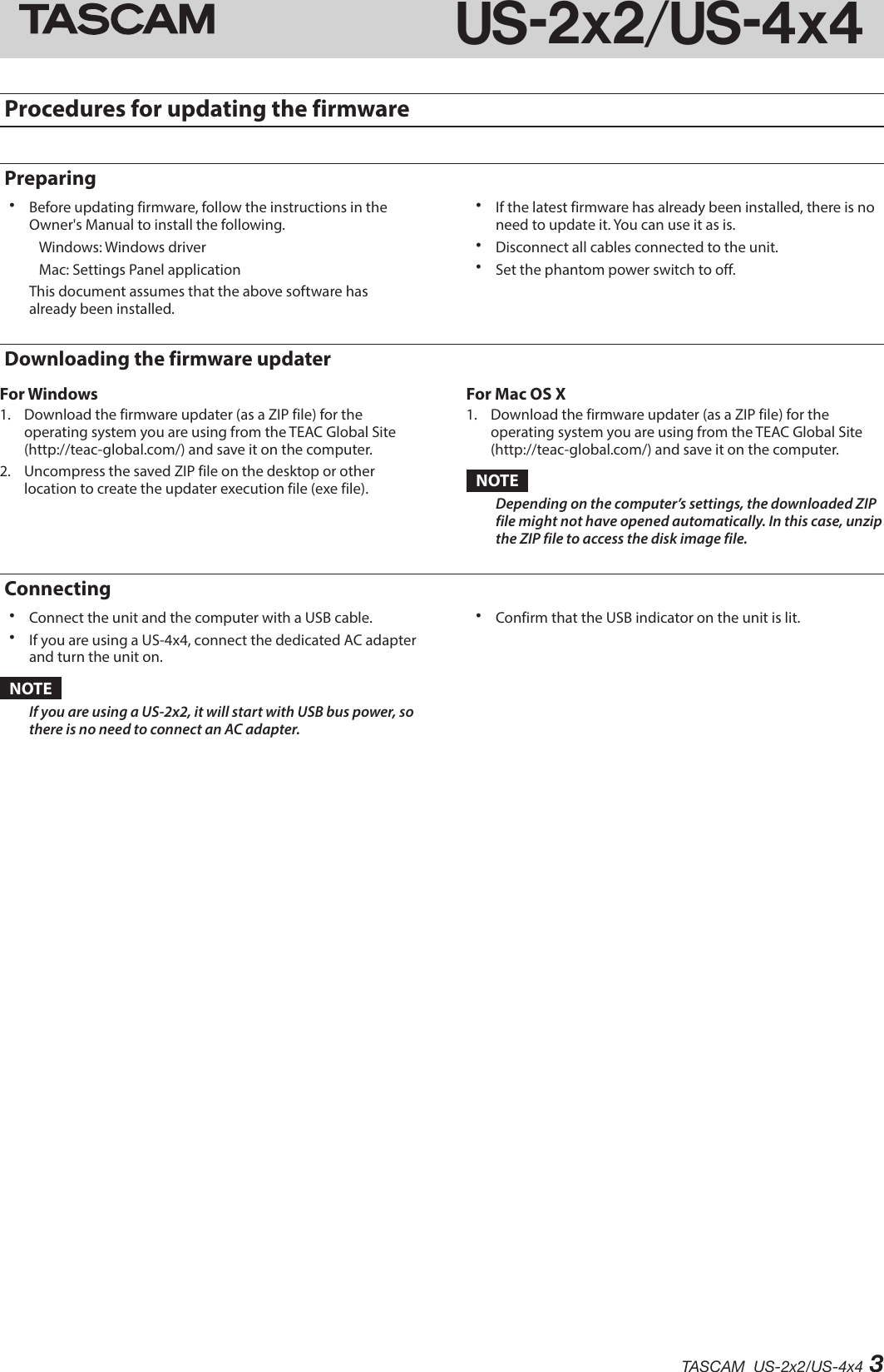 Page 3 of 5 - Tascam E Us-2x2 4x4 Fw-update Va
