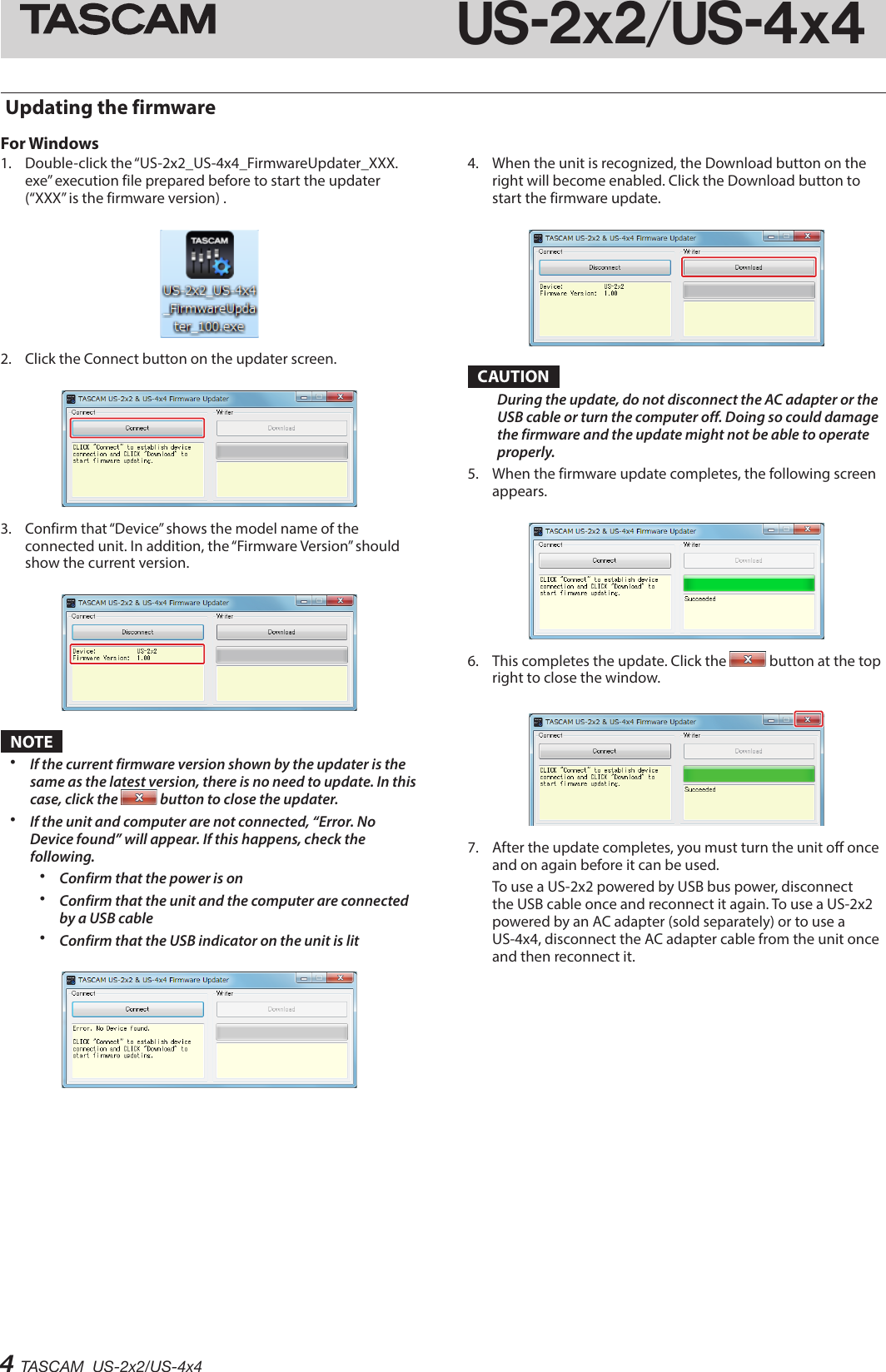 Page 4 of 5 - Tascam E Us-2x2 4x4 Fw-update Va