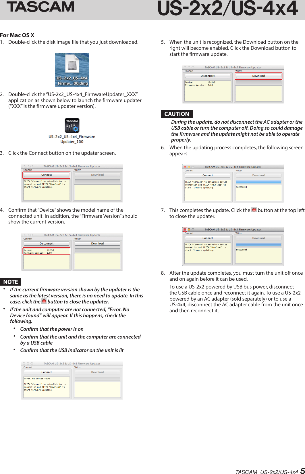 Page 5 of 5 - Tascam E Us-2x2 4x4 Fw-update Va