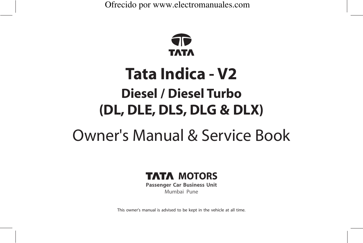 Tata Motors Indica V2 Xeta Lpg Owners Manual ManualsLib Makes It Easy