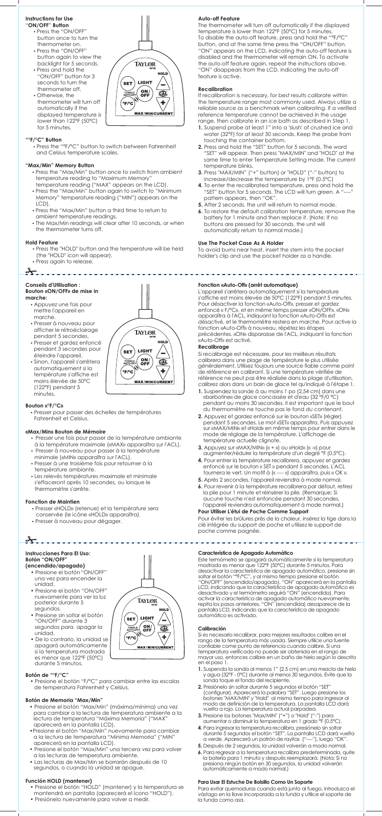 Page 2 of 2 - Taylor Taylor-Taylor-Thermometer-9878E-Users-Manual- 9878E Tri Manl  Taylor-taylor-thermometer-9878e-users-manual