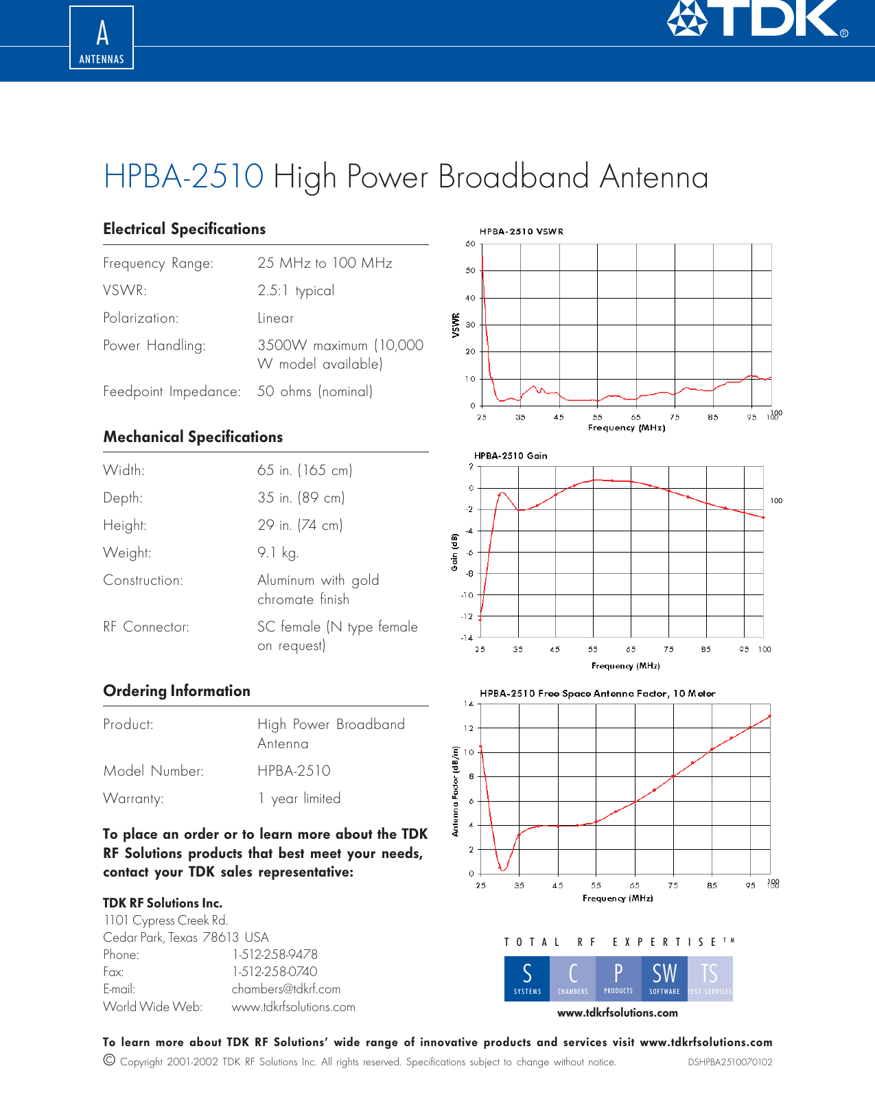 Page 2 of 2 - Tdk Tdk-Hpba-2510-Users-Manual- TDK-HPBA-2510.p65  Tdk-hpba-2510-users-manual