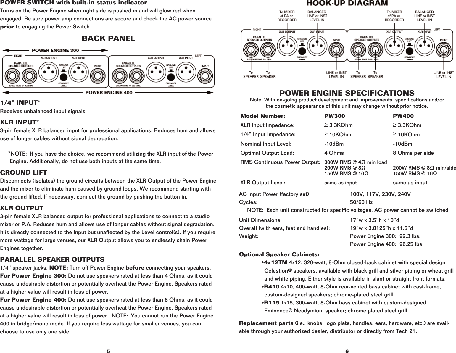 Page 4 of 4 - Tech-21 Tech-21-Power-Engine-300-Users-Manual- PW300_400-OM-Text  Tech-21-power-engine-300-users-manual