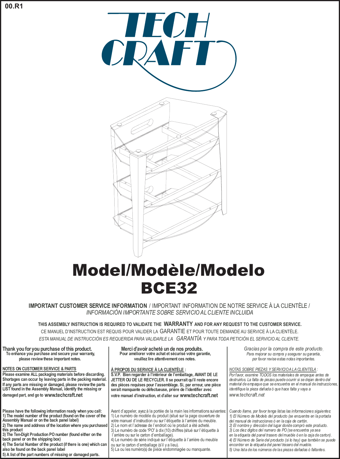 Page 1 of 6 - Tech-Craft Tech-Craft-Bce32-Users-Manual- BCE32-1 Tech-craft-bce32-users-manual
