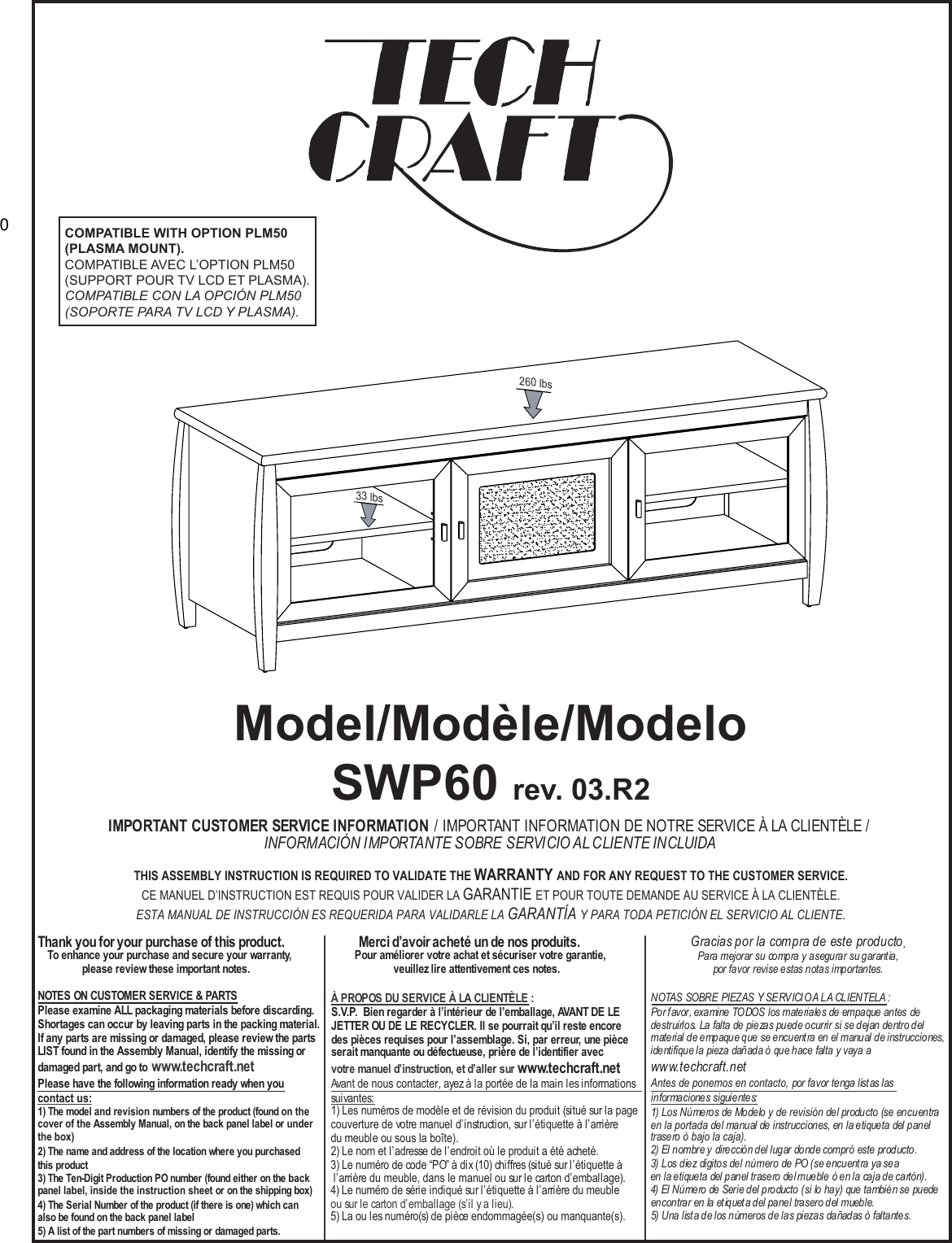 Page 1 of 9 - Tech-Craft Tech-Craft-Swp60-Users-Manual- SWP60 AI ACC 03.R0_450000 Tech-craft-swp60-users-manual