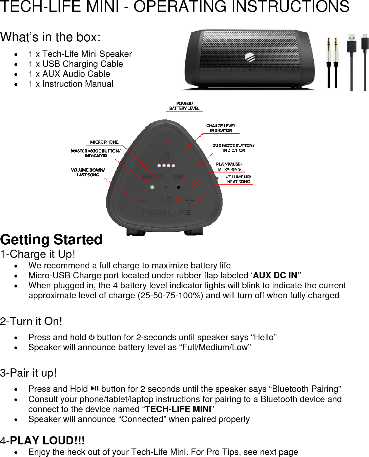 Tech Life TL8BM01 Techlife micro Discussion and FAQ TECH LIFE MINI
