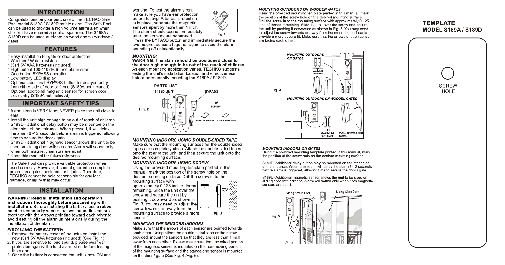 Page 2 of 2 - Techko Techko-Safe-Pool-S189A-Users-Manual- S189A S189D MANUAL  Techko-safe-pool-s189a-users-manual