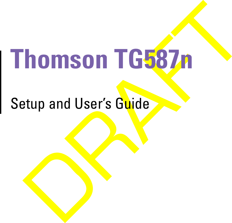 Thomson TG587nSetup and User’s Guide