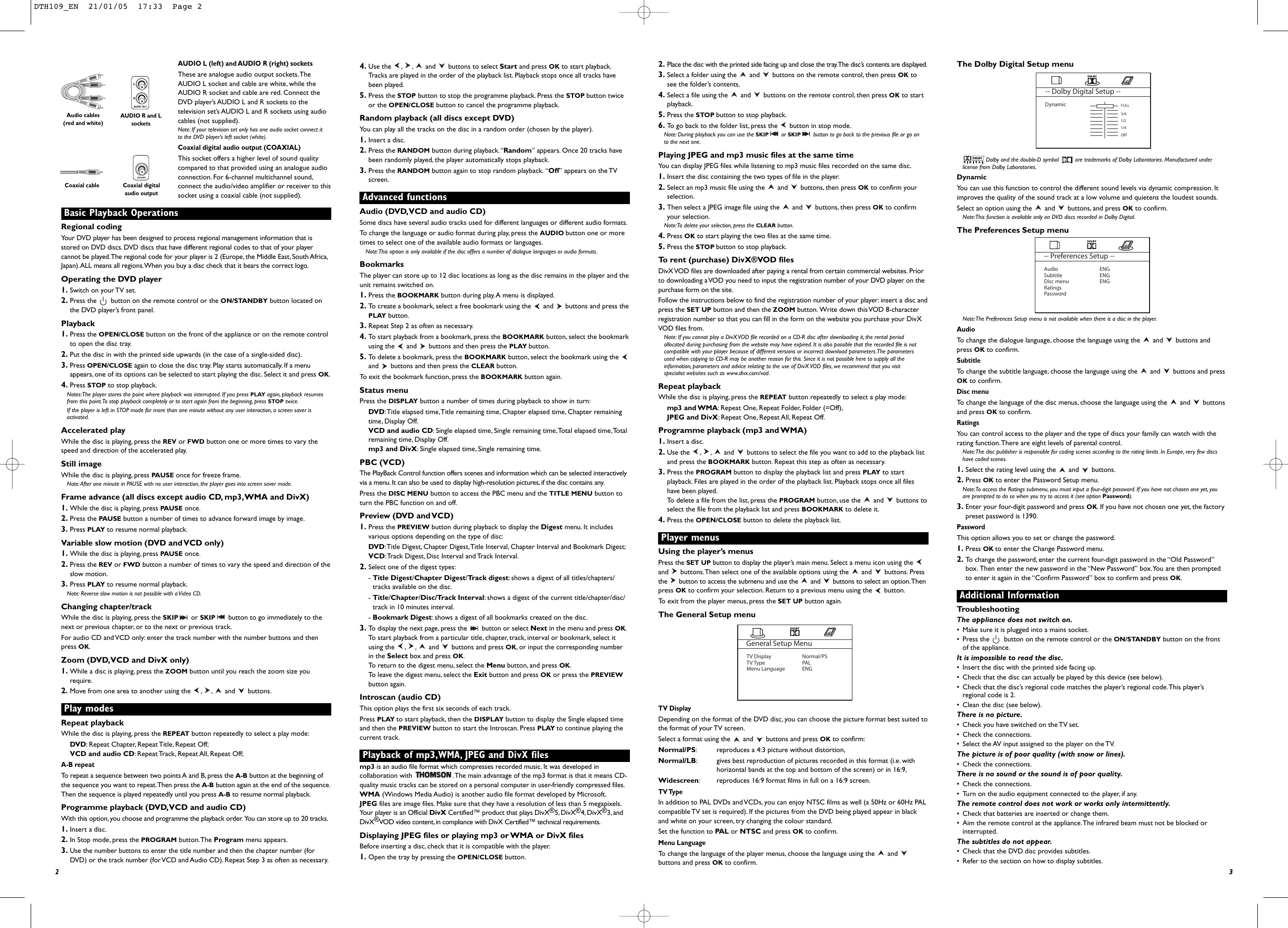 Page 2 of 2 - Technicolor Technicolor-Dth109E-Users-Manual- DTH109_4columns  Technicolor-dth109e-users-manual