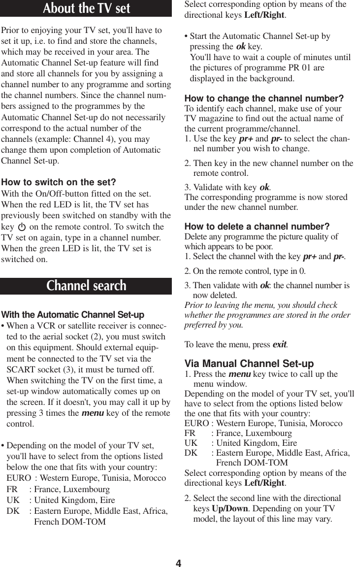 Page 5 of 8 - Technicolor Technicolor-M-5110-G-Users-Manual- NOTICE TV - SABA M5110G / M5515GT 253 355 90  Technicolor-m-5110-g-users-manual