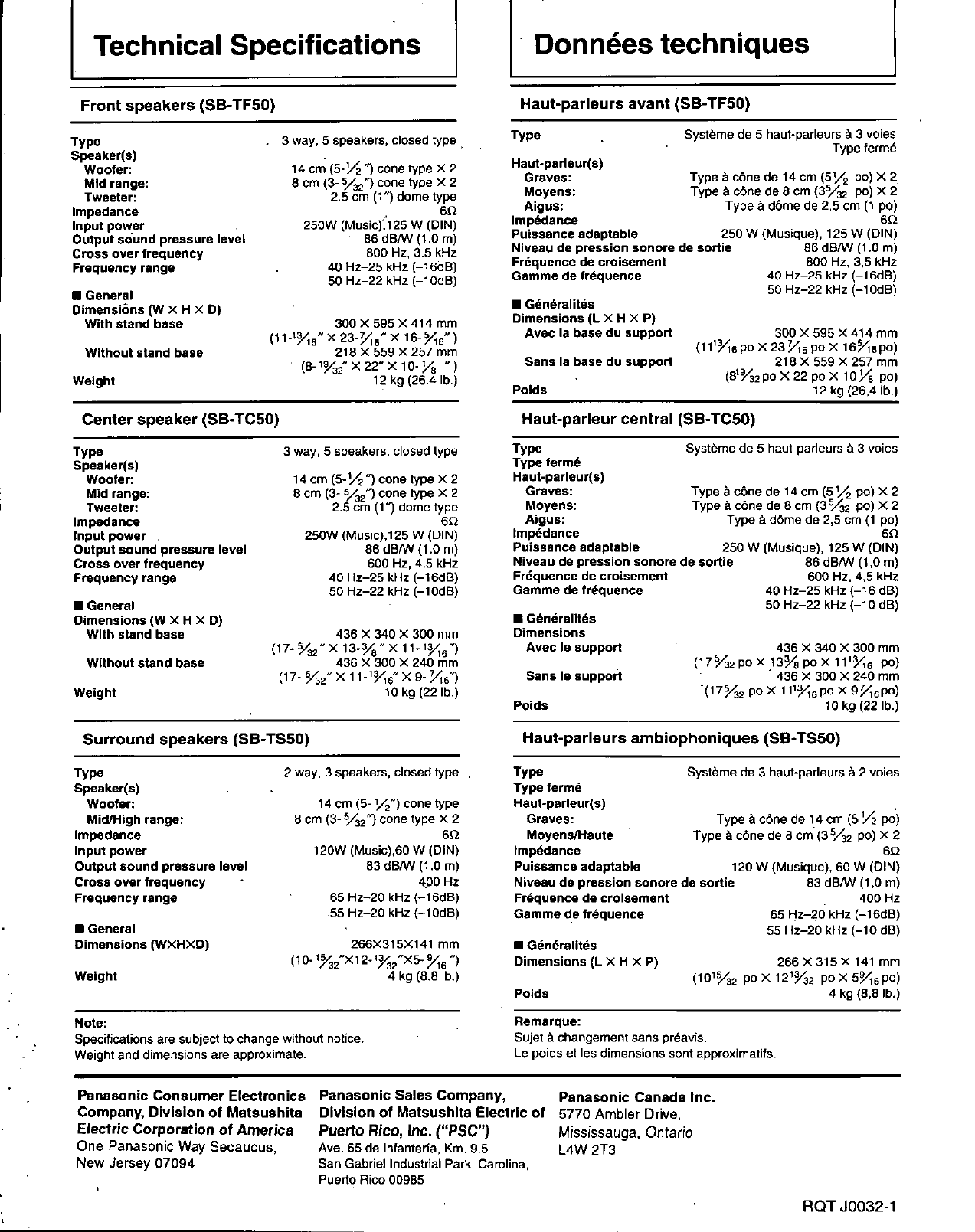 Page 8 of 8 - Technics Technics-Sb-Tf50-Users-Manual- PDF File Created From A TIFF .  Technics-sb-tf50-users-manual