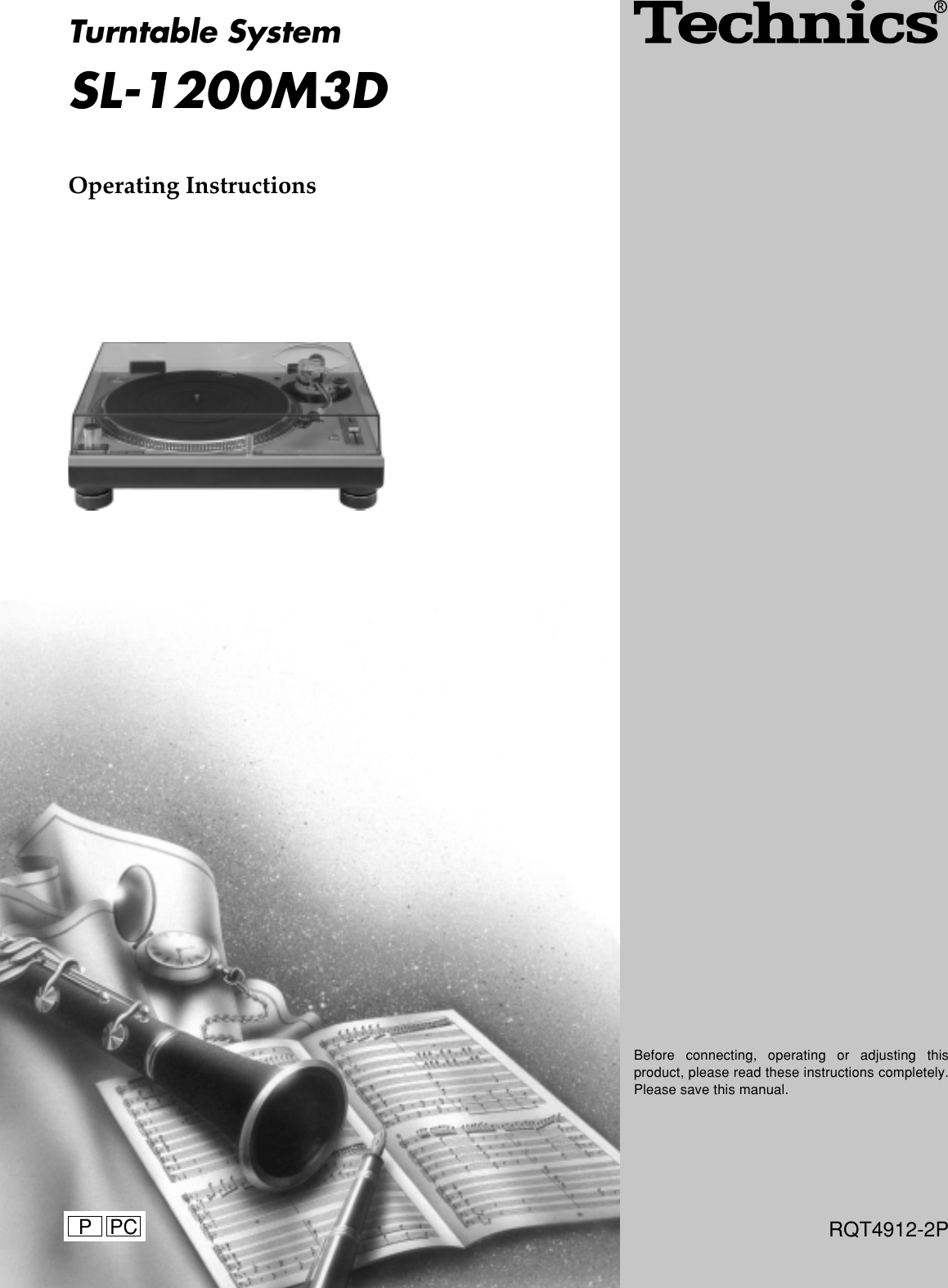 Page 1 of 12 - Technics Technics-Sl-1200M3D-Owner-S-Manual