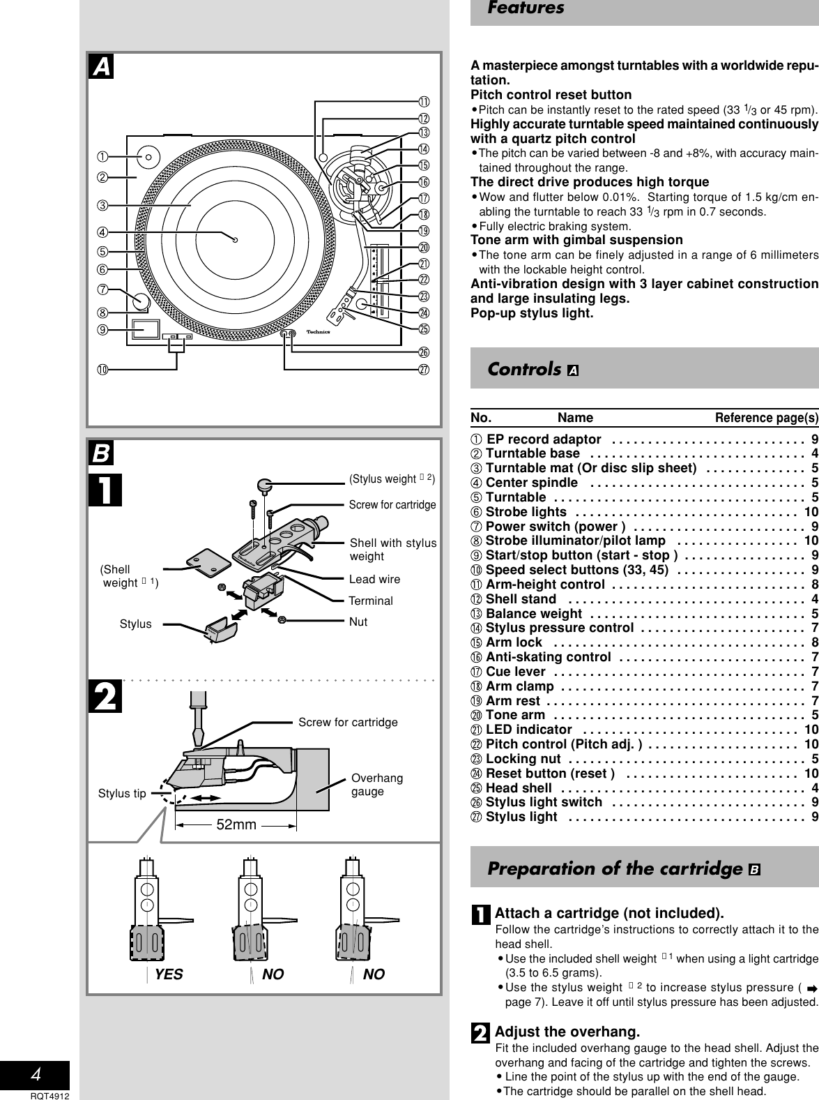 Page 4 of 12 - Technics Technics-Sl-1200M3D-Owner-S-Manual