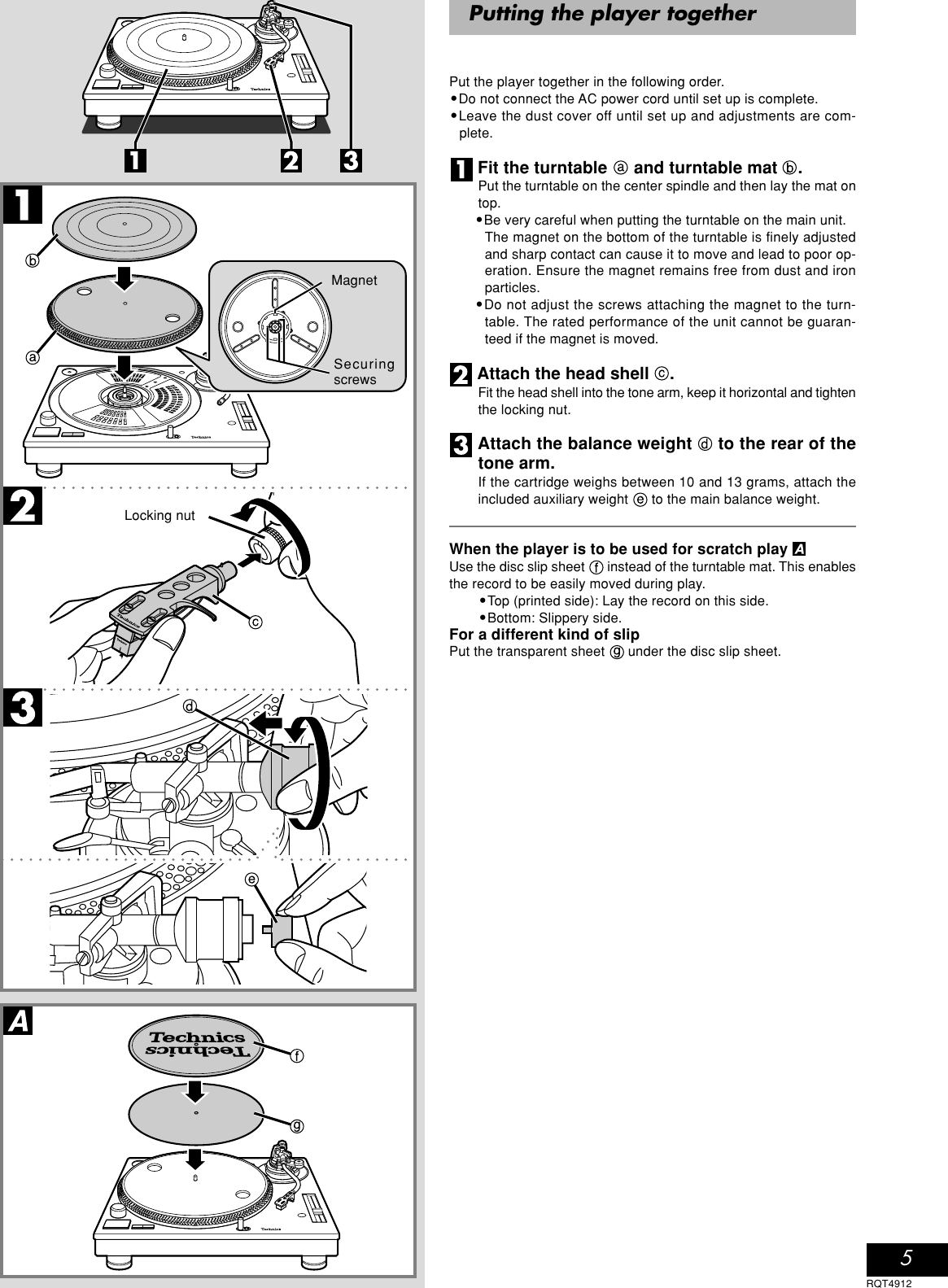 Page 5 of 12 - Technics Technics-Sl-1200M3D-Owner-S-Manual