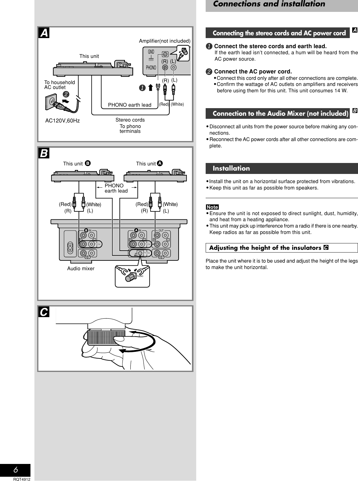 Page 6 of 12 - Technics Technics-Sl-1200M3D-Owner-S-Manual