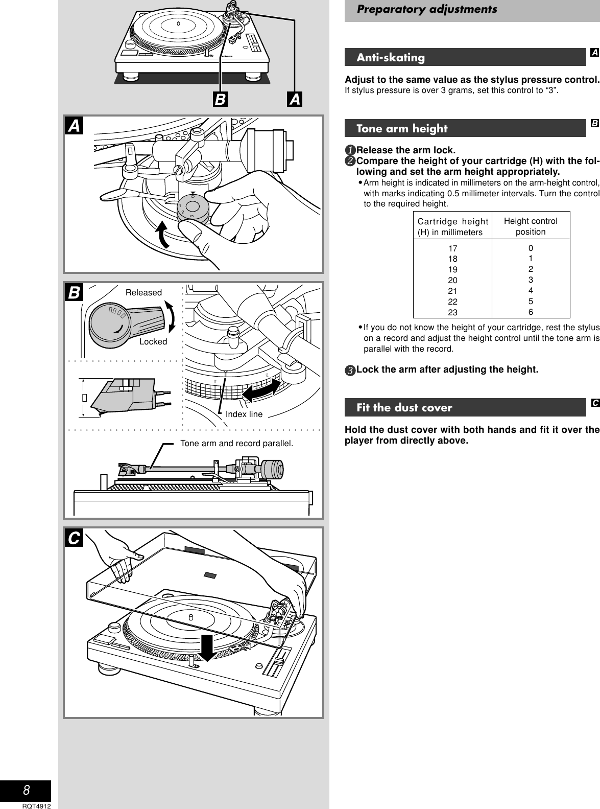 Page 8 of 12 - Technics Technics-Sl-1200M3D-Owner-S-Manual