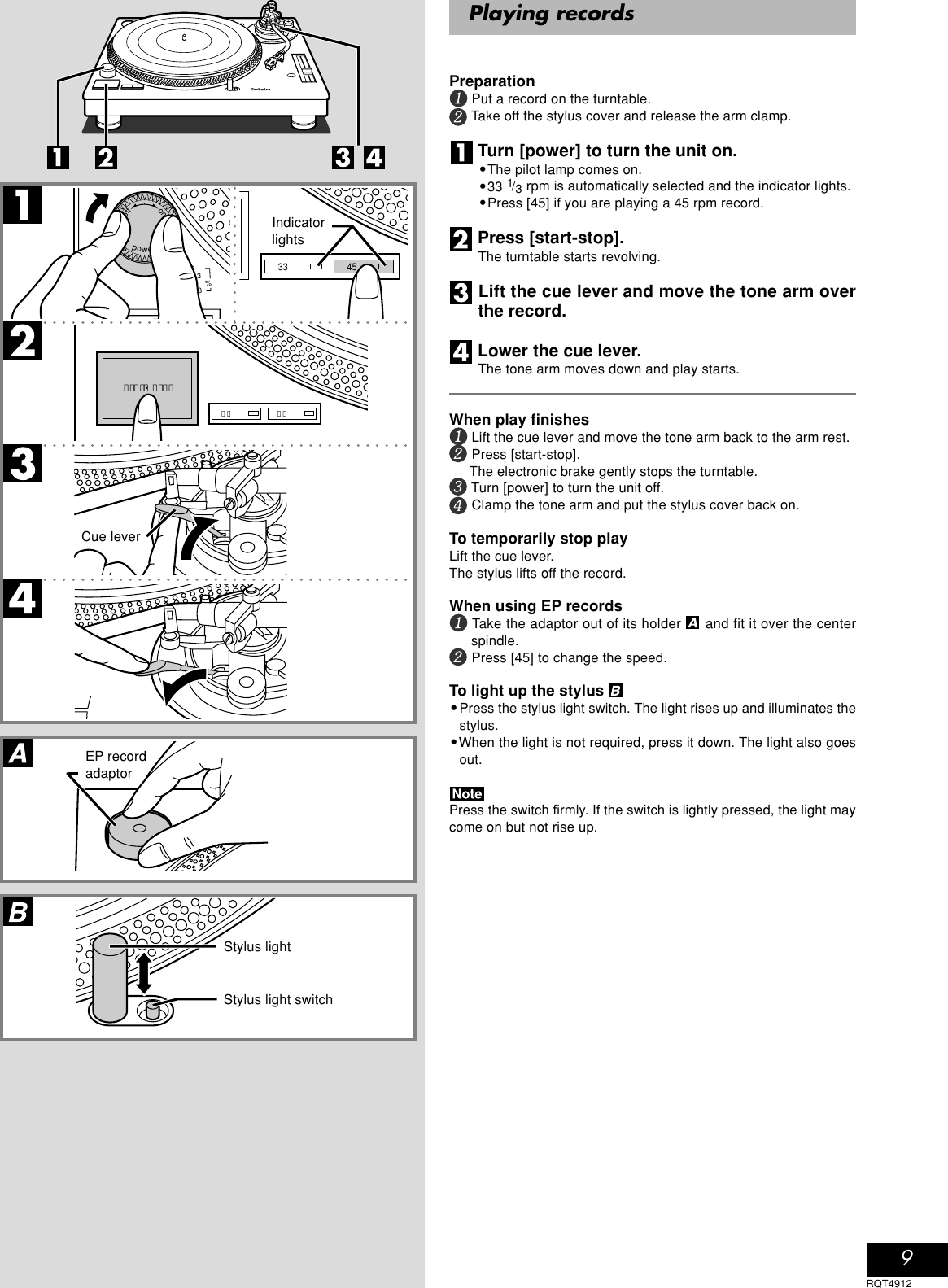 Page 9 of 12 - Technics Technics-Sl-1200M3D-Owner-S-Manual