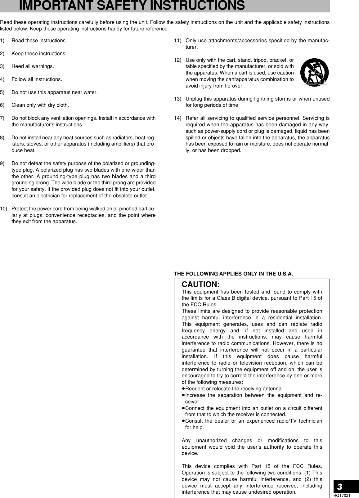 Page 3 of 12 - Technics Technics-Sl-1210M5G-Owner-S-Manual