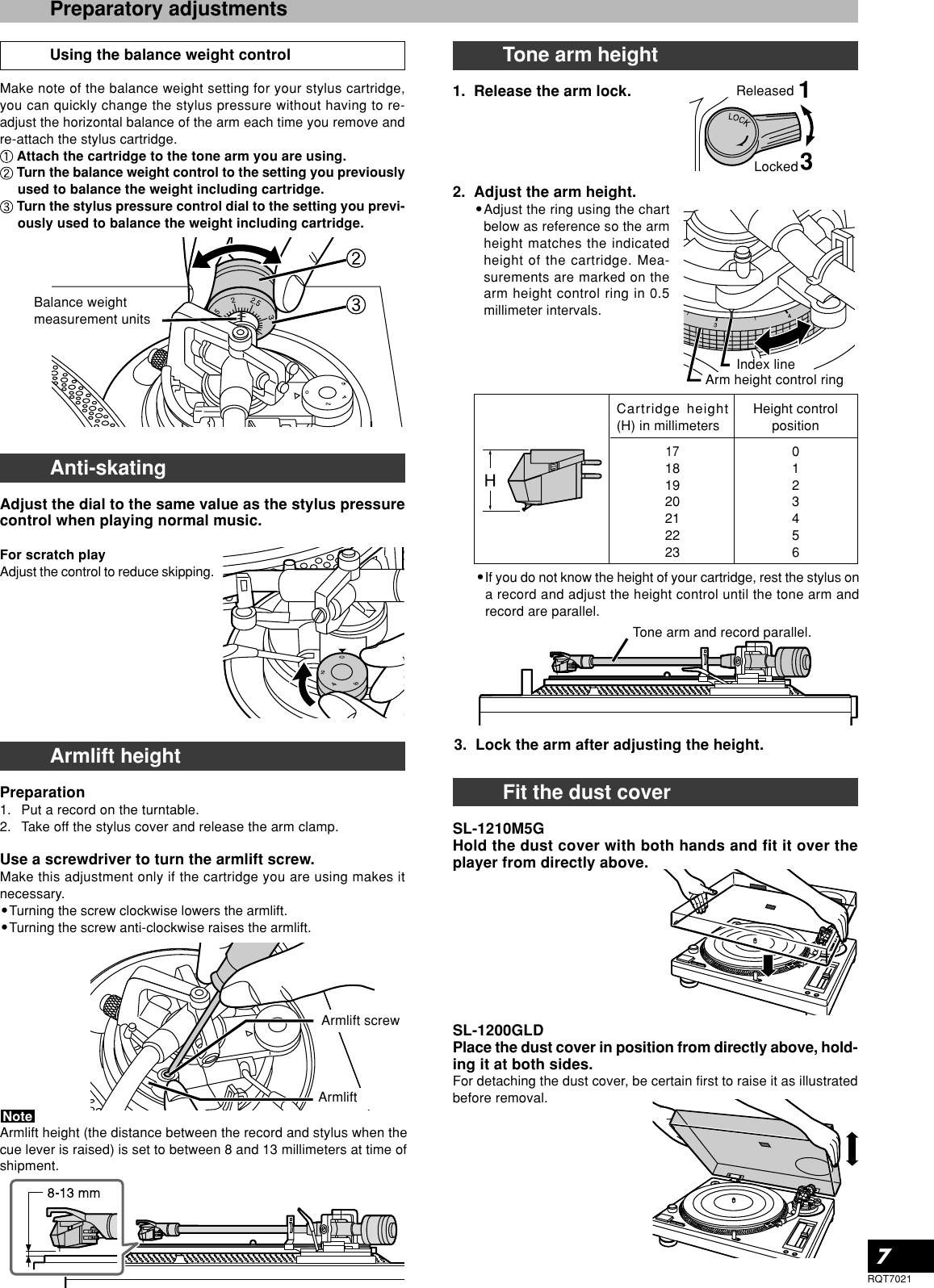 Page 7 of 12 - Technics Technics-Sl-1210M5G-Owner-S-Manual