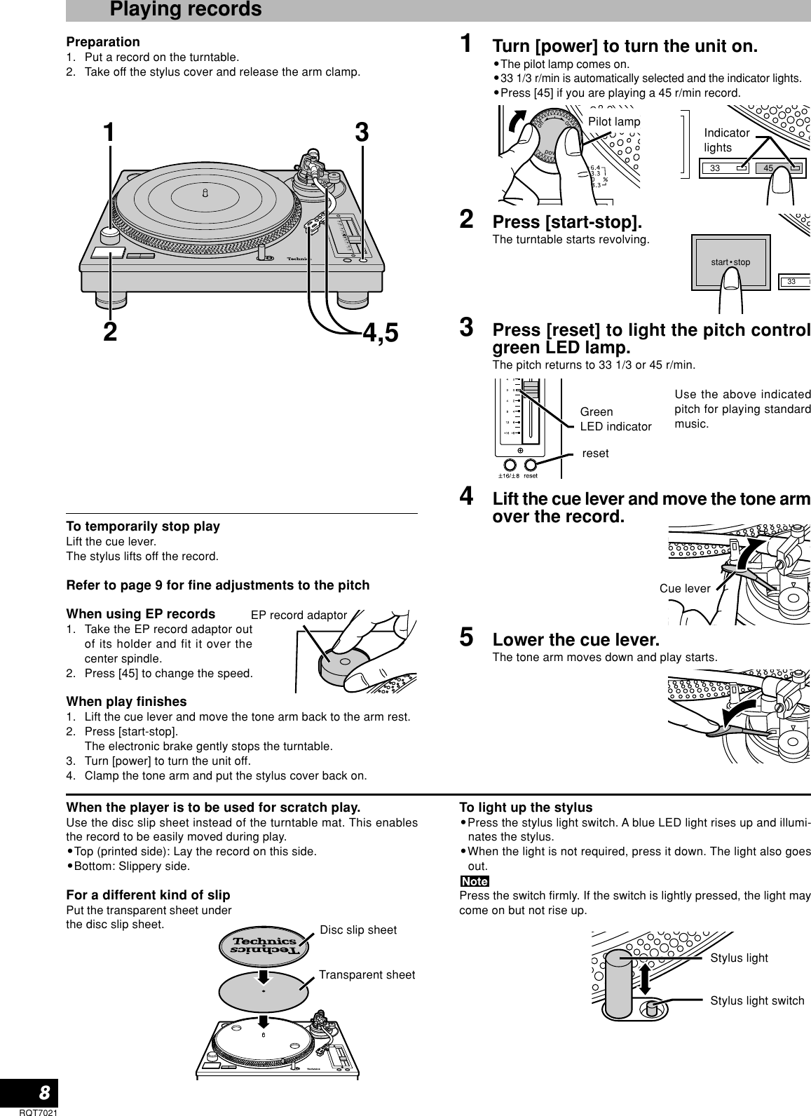 Page 8 of 12 - Technics Technics-Sl-1210M5G-Owner-S-Manual